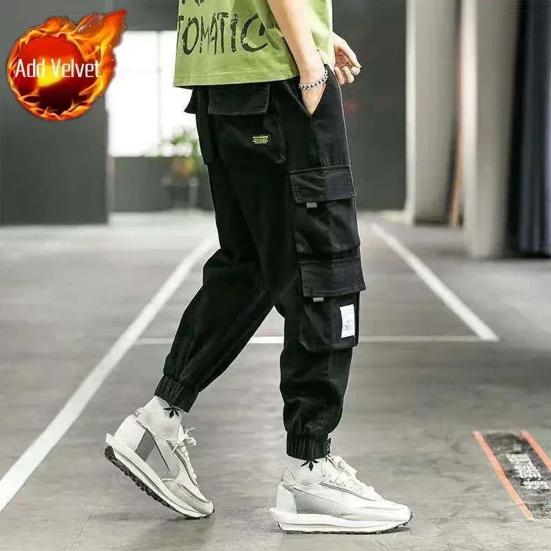 thumbnail image 1 of Pantalones de hombre color caqui Harem pantalones cargo apilados para hombres otoño sueltos Harajuku diseñador alta calidad talla grande moda ajuste regular, 1 of 5