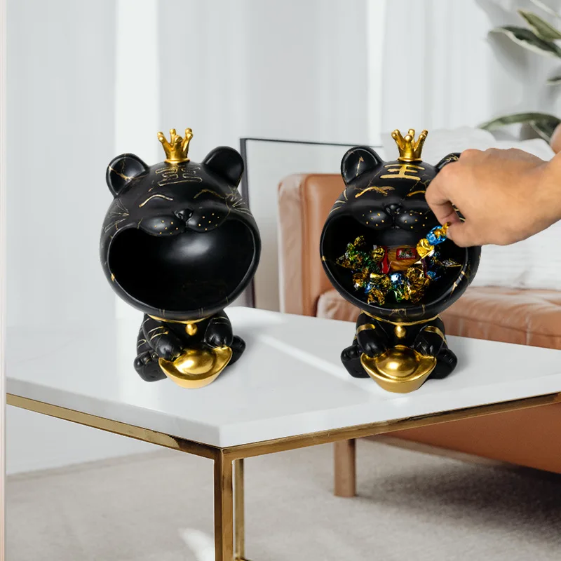 

Новинка 2022, креативные Мультяшные милые Тигры из смолы, декоративно-прикладное искусство, гостиная, домашний подарок, коробка для хранения ключей для крыльца, украшение