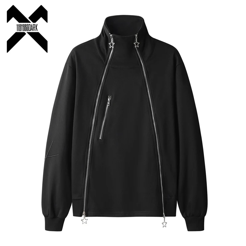 

Пуловер Techwear с высоким воротником, свитшоты, осень 2023, хлопок, Харадзюку, хип-хоп, уличная одежда, функциональные худи в стиле Харадзюку