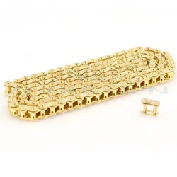 25H 144 - Link Stainless Steel Chain for Pocket Bikes and Mini Motorcycles (25H - 144 - GOLD)