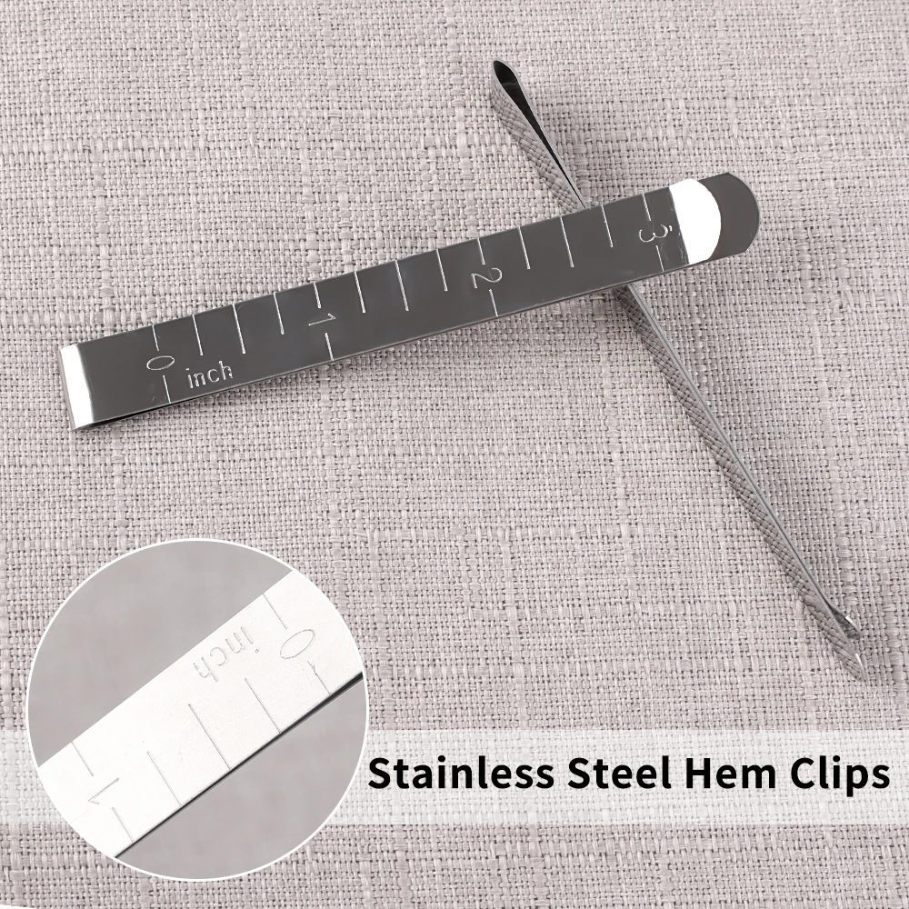 Metal Clamp Clips 4/8pcs Metal Sewing Crimping Clip Stainless Steel Ruler Measurement Clips Wrapping Clothes Curtain Skirts Hand Sewing