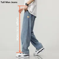 190CM Tall Men Loose Wide Leg Jeans Spring Autumn Extra Long 119CM 115CM Pants Male Teenagers Denim Overlong Ultralong Trousers 1