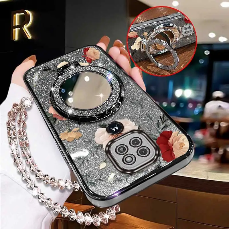 Floral Bud Phone Case Set with Lanyard and Stand - 3 Piece Set
