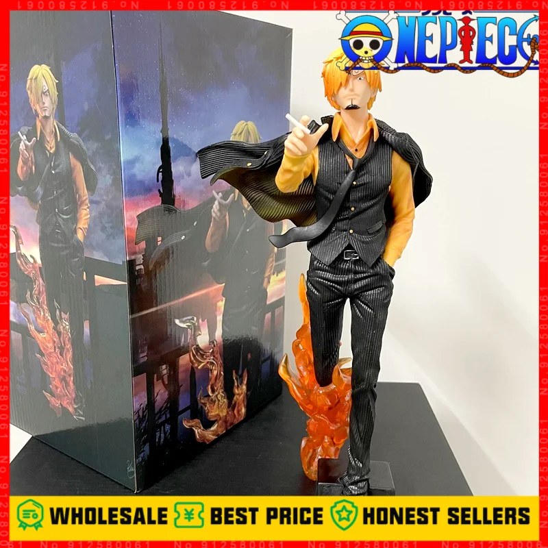 

One Piece Gk Three Fighting кровь Sanji Luffy Sauron осветительная сцена статуя Аниме Фигурка модель украшения