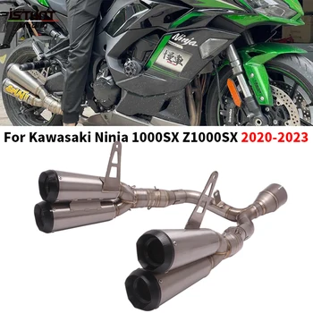 Titanium Alloy For Kawasaki Ninja 1000SX Z1000SX 2020-2023 Motorcycle Double Exhaust Escape Muffler Modified Middle Link Pipe