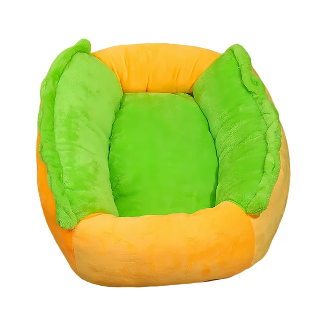Winter Hot Dog Pet Bed - 3D Hot Dog Bun Style Cat and Dog House, with Removable Pillow and Orthopedic Memory Foam 3