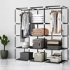 Portable Closet Large Household Multi-laye Economy Fabric Wardrobe Dustproof Rental Room Single Person Closet Clothes Organizer 5