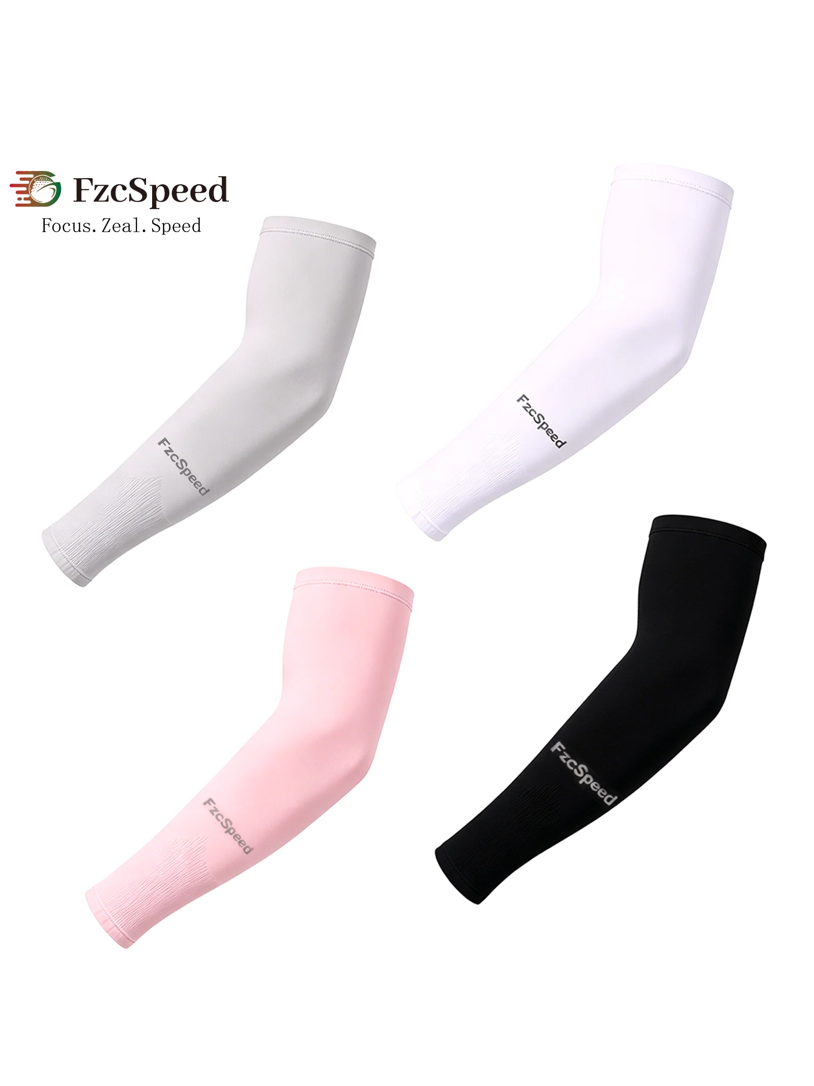 FzcSpeed 아이스 실크 스포츠 암 슬리브 (야외 활동용) UV 차단 통기성 쿨링 여름 팔토시 커버업 타투 커버
