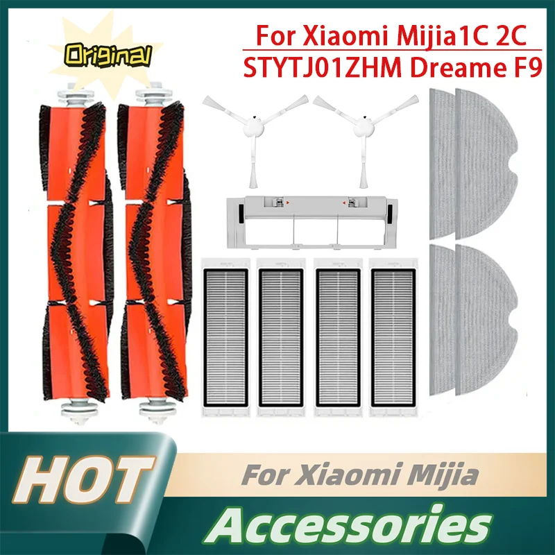 

For Xiaomi Mijia 1C/1T/2C STYTJ01ZHM STYTJ02ZHM Dreame F9 Filter Mop Cloth Vacuum Cleaner Accessories Main Side Brush parts