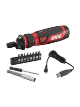  Rechargeable 4V cordless screwdriver, using circuit sensor technology, including 9 drill bits and 1 bracket, USB charging cable 