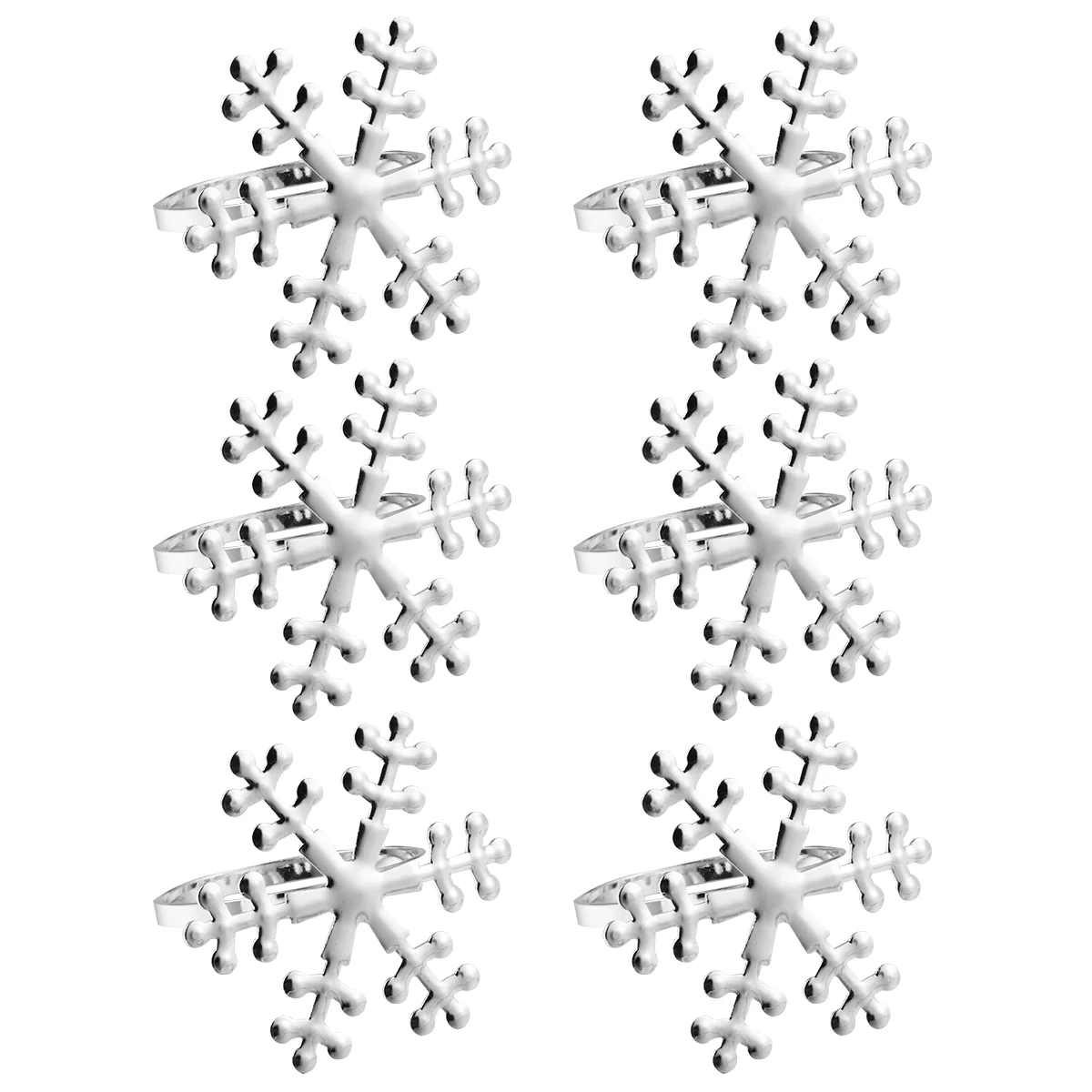 

6 Pcs Christmas Snowflake Napkin Buckle Rings Decorations Dinner Holder Elegant Alloy Party