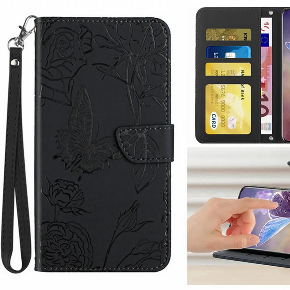 Per Xiaomi Redmi Note 12 Pro Plus 5G Luxury 3D Emboss Butterfly Leather Wallet Cover Per Redmi Note12 Turbo 12S 12 T 12R Pro Case
