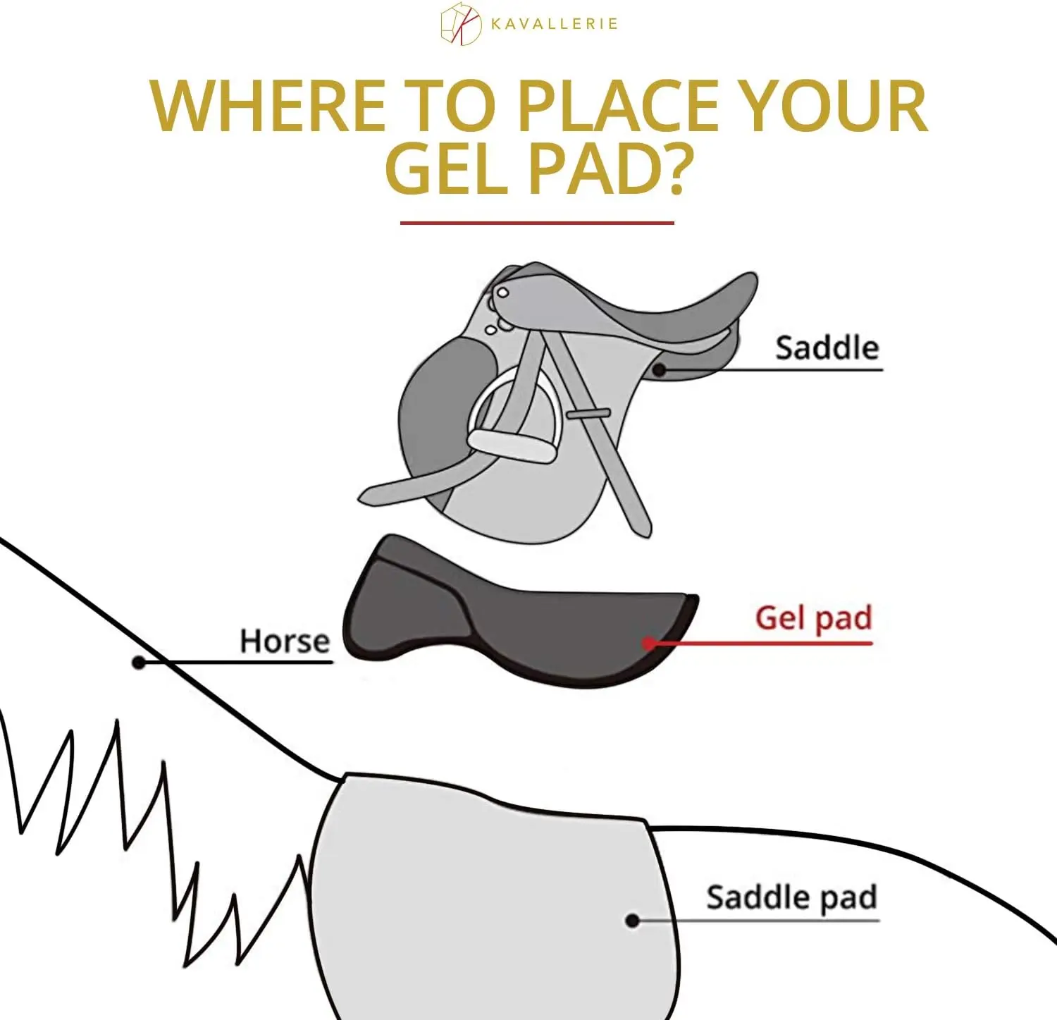 Helps with Saddle Bridging, Sore Back, Swayed Back, High Withers, English Bareback Pad for Horses, P
