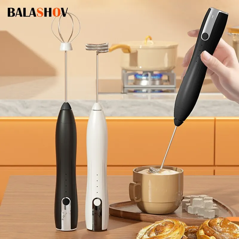 Mini Electric Milk Foamer Blender Wireless Coffee Whisk Mixer Handheld Egg Beater Cappuccino Frother Mixer Kitchen Whisk Tools 1