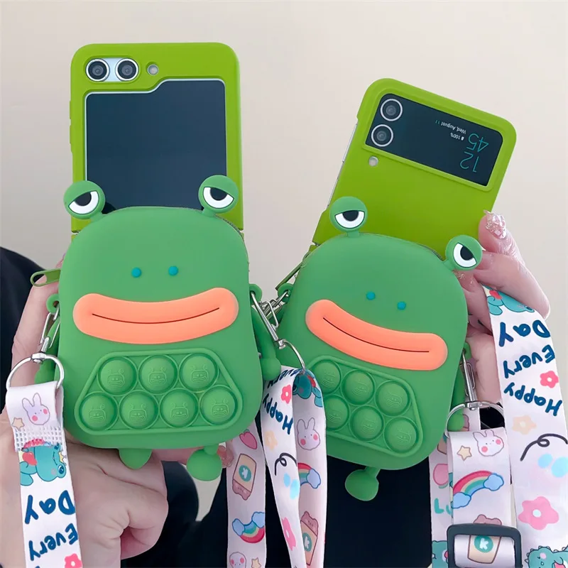 

Samsung ZFlip5 Personalized Cartoon Cute Frog Zero Wallet Suitable for Galaxy ZFlip3/4 Phone Case