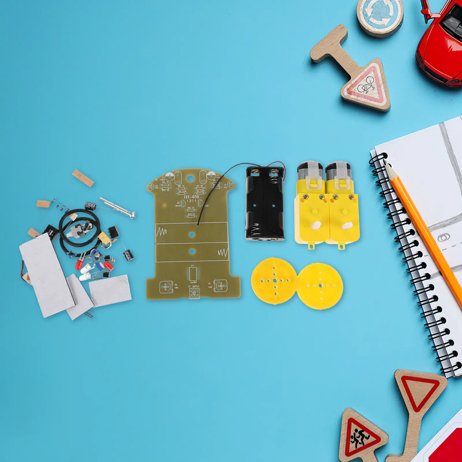 1세트 라인 추적 로봇 자동차 키트, 고급 지능형 추적 자동차 납땜 프로젝트, DIY STEM 교육 전자 학습