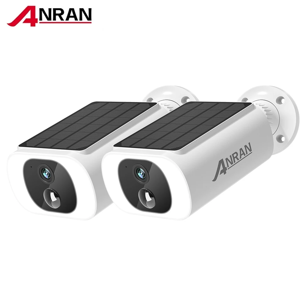 ANRAN 2/3/4 PCS Outdoor Wireless WIFI Camera 2.4G 3MP Battery Solar Security Camera Floodlight Color Night Vision Local Alarm 1