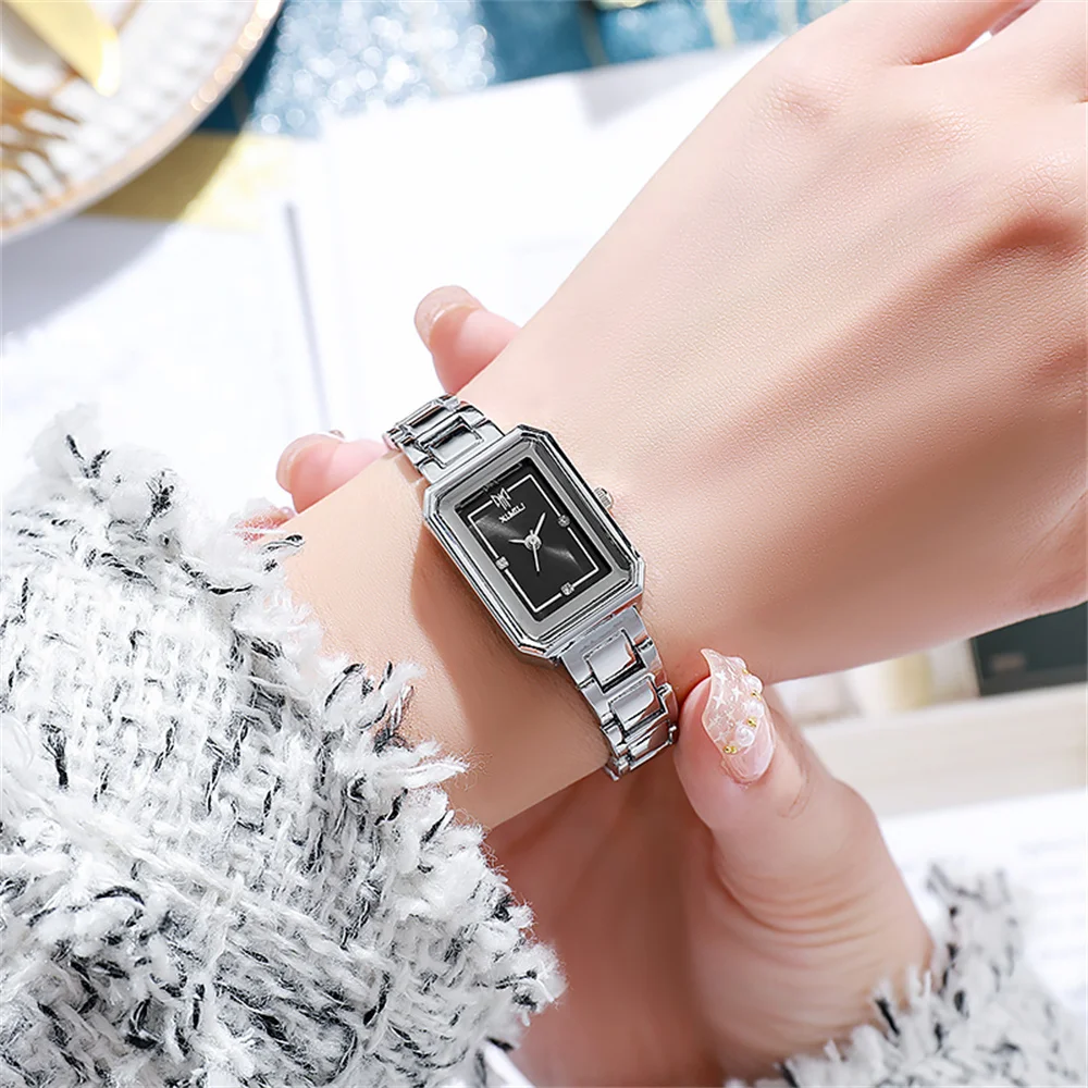 Ladies Simple Watch Fashion Rectangle Gold Quartz Watches Luxury Stainless Steel Waterproof Women's Dress Clock Gift Wristwatch 5