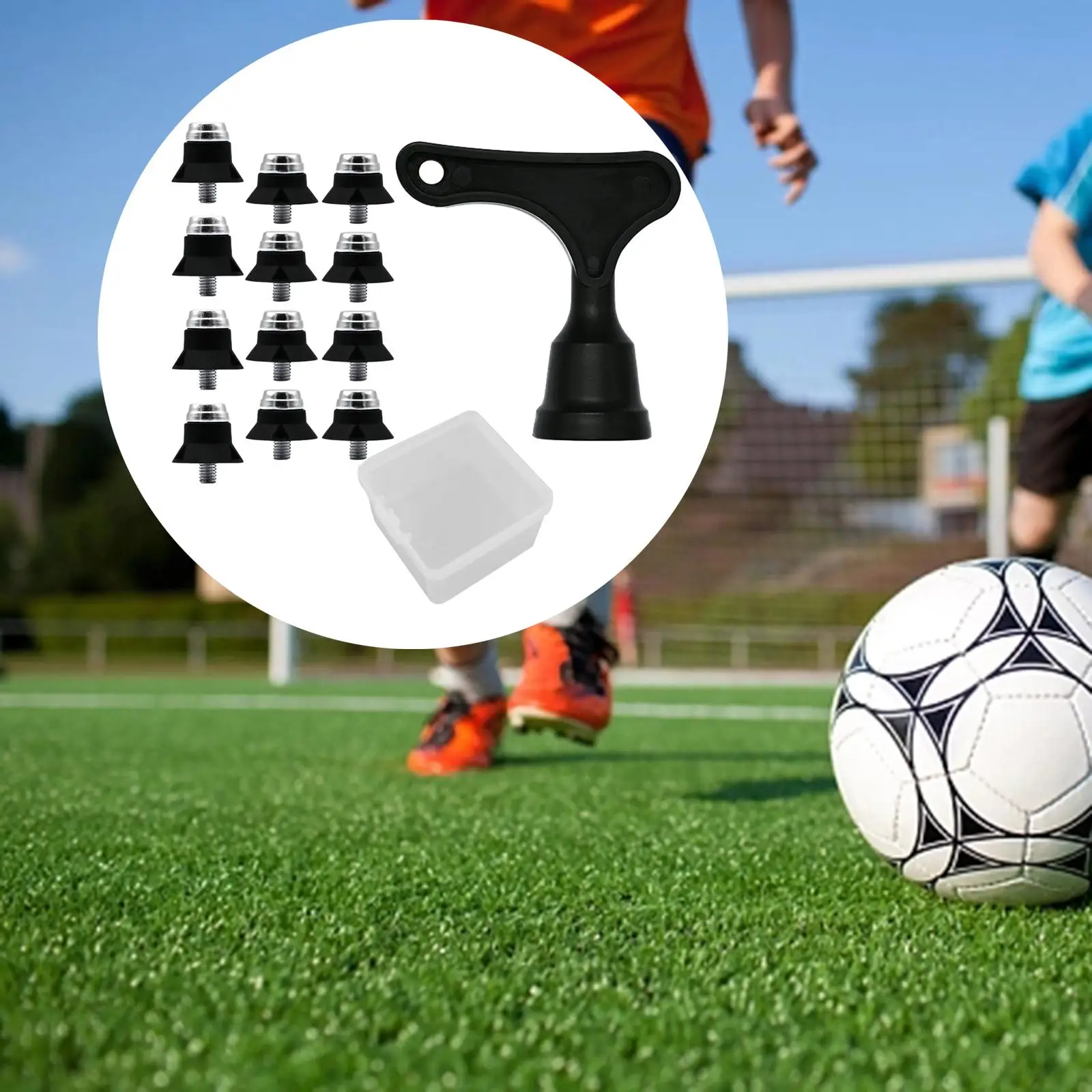 12x Football Shoe Spikes Track Shoes Spikes M5 Threaded Anti Slip Stable Replacement Studs Soccer Boot Cleats for Competition