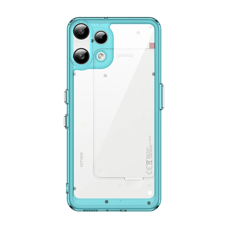 Transparent Hard PC Case with Candy Color Frame and TPU Shockproof Bumper