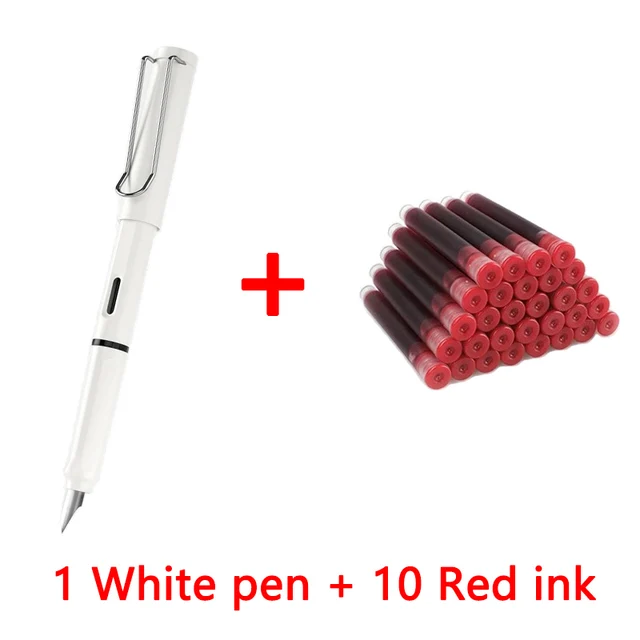 1 pen+10 ink Kawaii Fountain pen calligraphy Multi-function pen 0.38mm EF Nib school supplies stationery pens 06