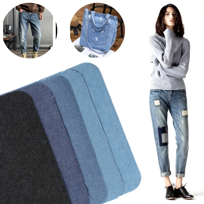 1/5 Pcs DIY 수리 패치 헝겊 스티커 데님 패치 구멍 수리 패치 청바지 수리 키트 철에 절단 가능 편리함
