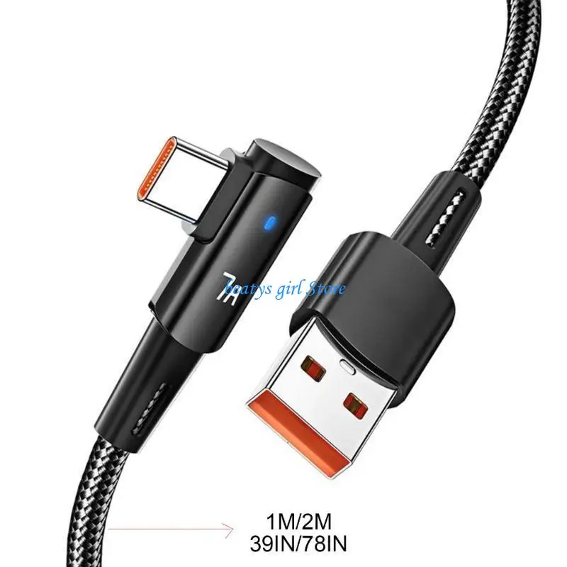 C7AB USB A USB C 전화 충전기 코드 고속 충전 케이블 나일론 편조 코드