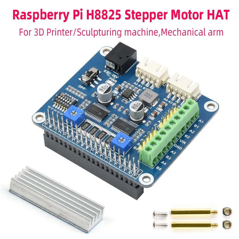 Stepper Motor HAT for Raspberry Pi HR8825 Drives Two Stepper Motors Up to 1/32 Microstepping for RPI 5 4B 3B+ 3B Zero 2 W 1.3 image 1