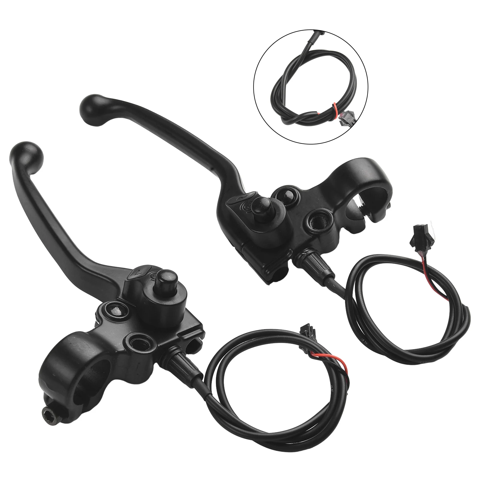 

Mechanical Bike Brake Levers 1 Pair Black E-bike Electric Bicycle Part With Parking Button Brand New Durable And Practical