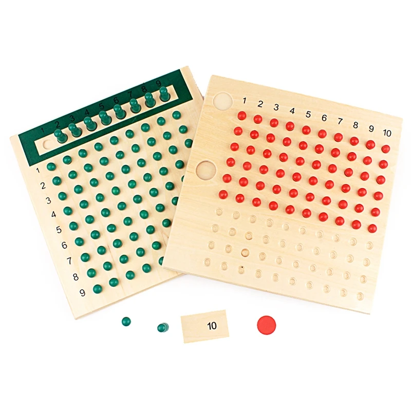 Montessori Education Wood Toys Multiplication Division Operation Techniques Bead Board Early Childhood Preschool Family Version 4