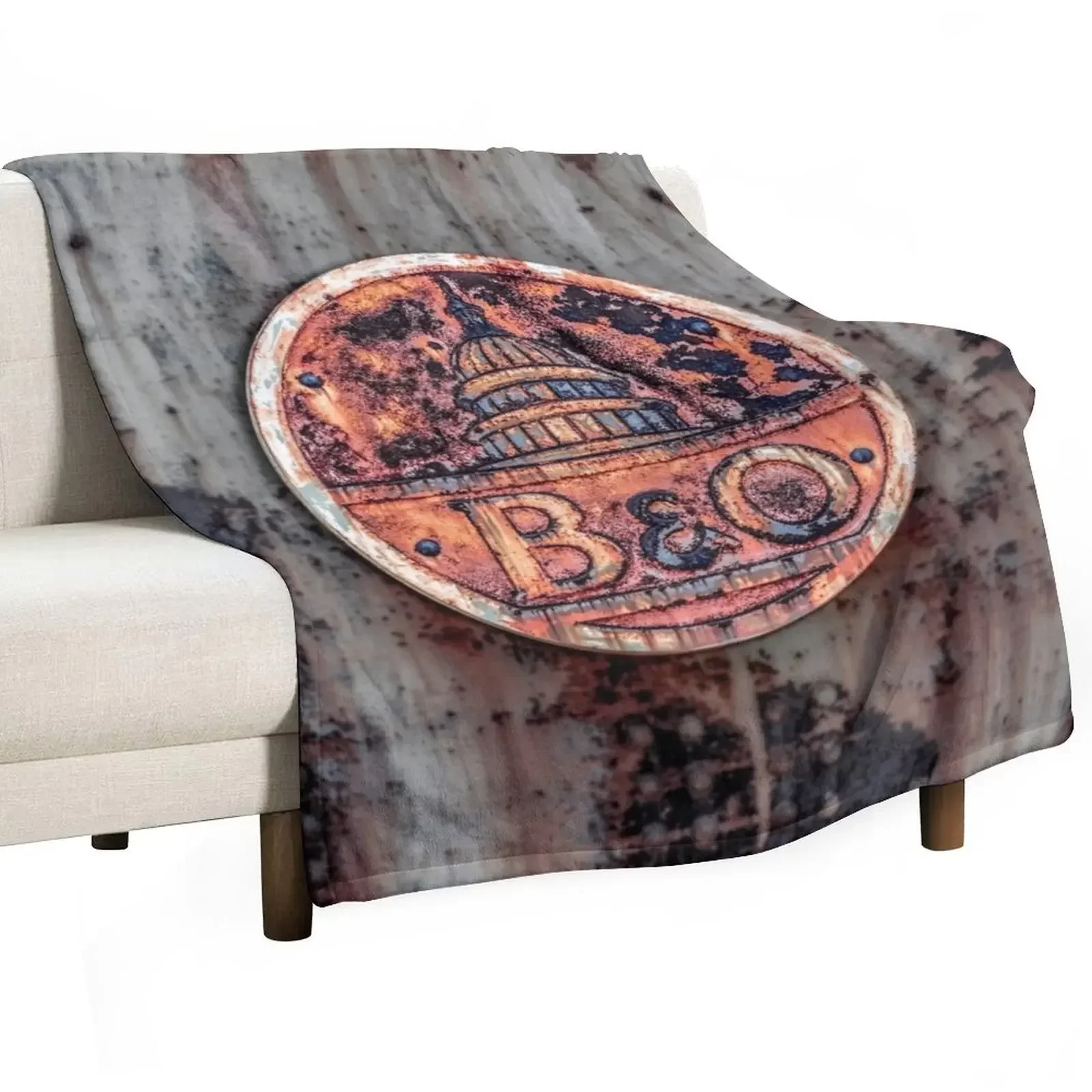 

Rusted B&O Throw Blanket Hairy Decoratives Luxury Designer Retros Blankets