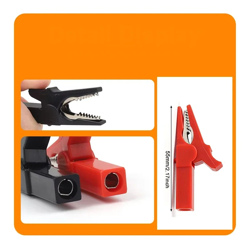 Alligator clips wire metal connector DIY test probe cable insulated clamp jumper line