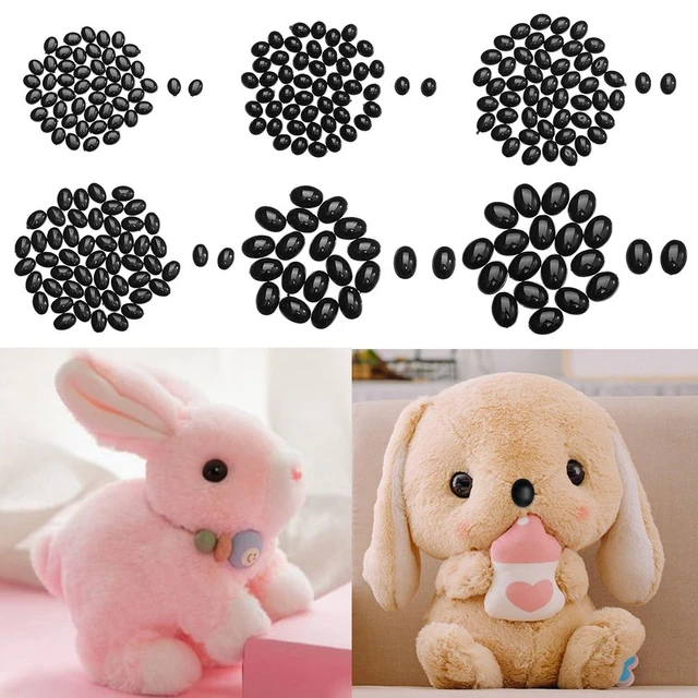 20/40pcs 7-12mm Doll Animal Children Black For White Bear Puppet Crafts Oval  Safety Eyes Plush Doll Accessories 9X12MM 20PCS 