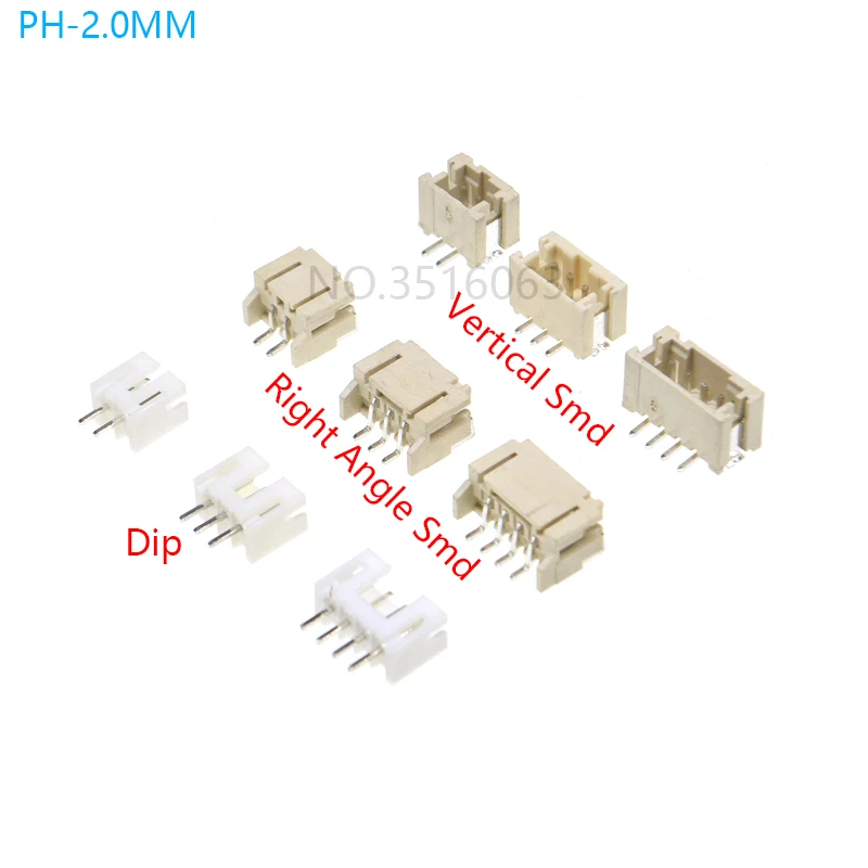 Pin header 10PCS 1.0 1.25 1.5 2.0 2.54 SH/JST/ZH/PH/XH 1.25MM 2.0MM 2.54MM Male Pin Header Socket Dip/Right Angle SMD 2/3/4/5/6/7/8/9/P Pin