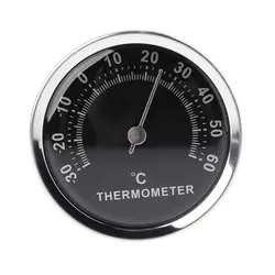 Compact Mechanical Indoor/Outdoor Thermometer with High Accuracy and Double - sided Adhesive (Black)