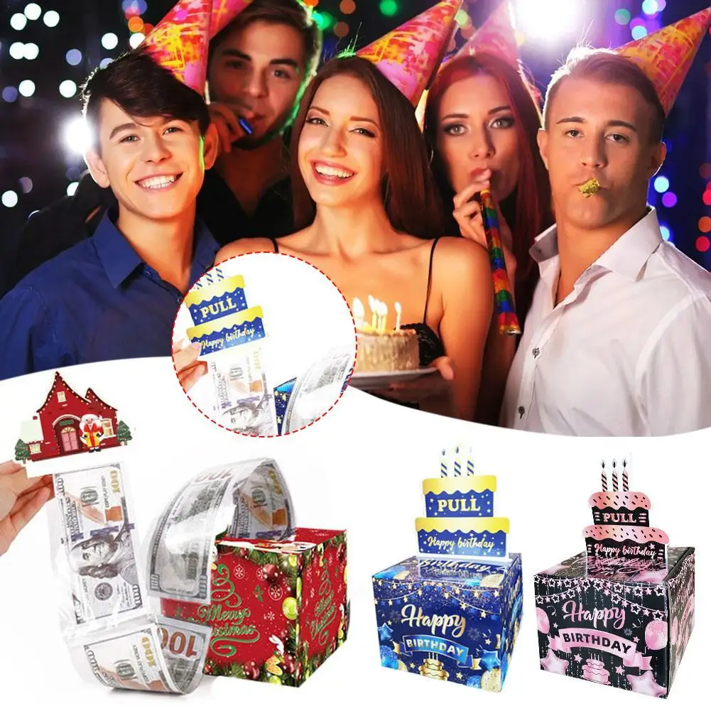 

Money Gift Box For Cash Gift Christmas Santa Box With Money Pull Out Birthday Money Pull Box Surprise Money Box