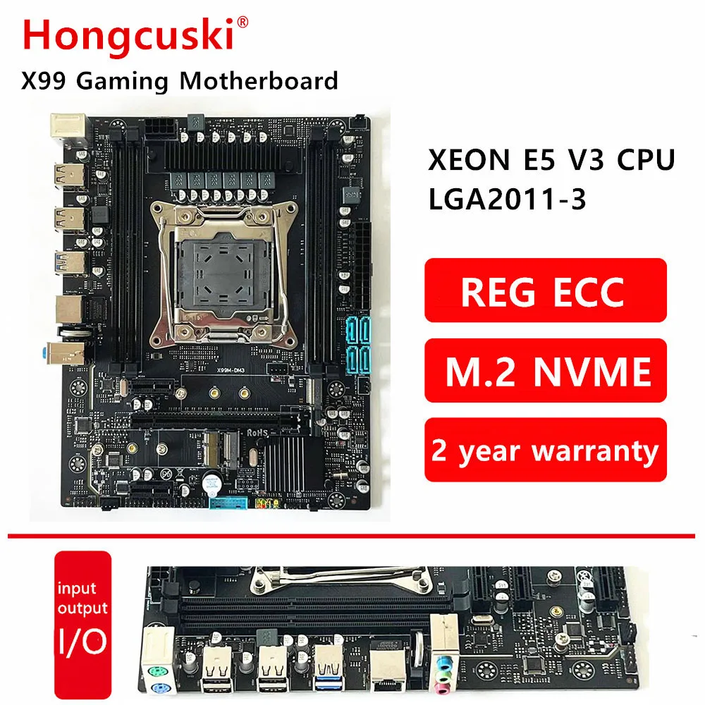 

Материнская плата X99 D3 LGA 2011-3 DDR3 32G ECC/NON-ECC память четырехканальная Intel Xeon E5 2680 2670 V3 & V4 процессор SATA3 NVME M.2