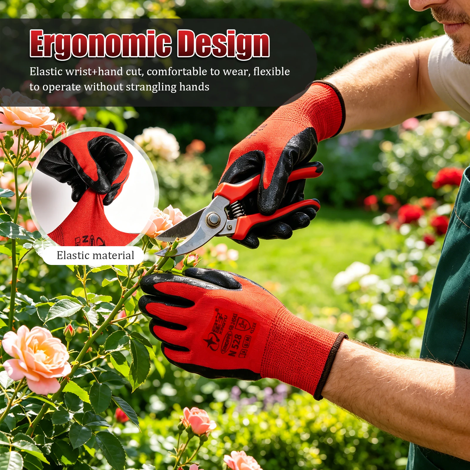 Nitrile Coated Gardening & Landscaping Gloves
