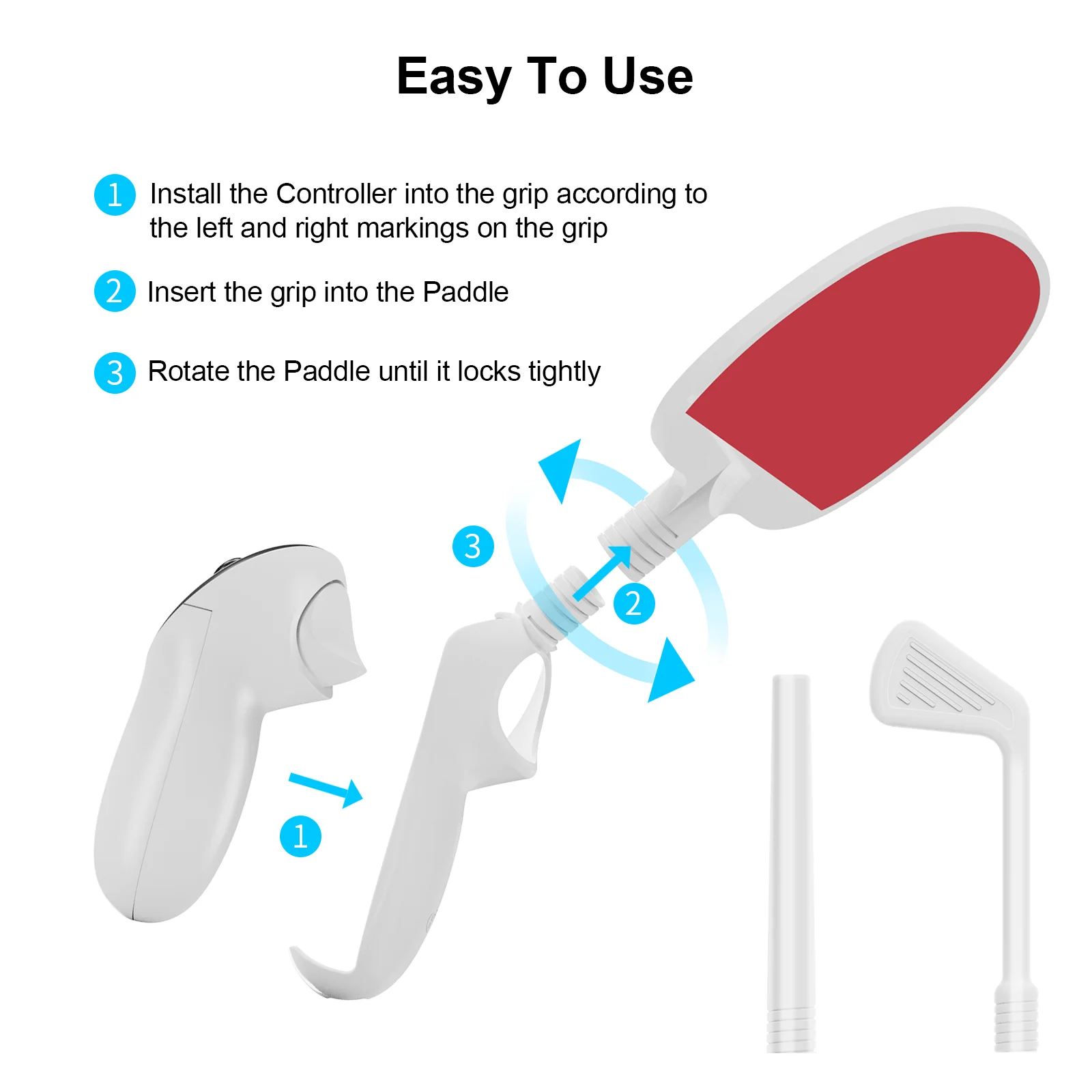The Meta Quest3 VR Controller's Tactile Gaming Sports Set, with Table Tennis Racket Stick Game Accessories for Quest3 VR Gamepad
