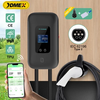 JDMEX EV Charger Station 16/32A Electric Vehicle Car Charger EVSE Wallbox Wallmount 7.6/11/22KW Type2 Cable IEC62196 APP Control 1