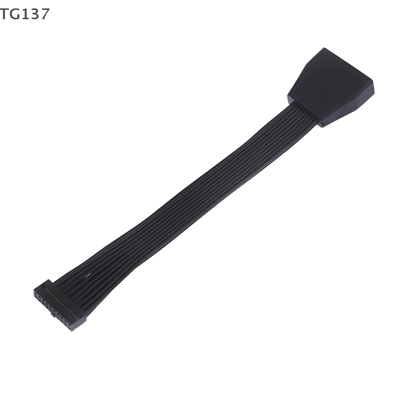 소형 미니 USB 3.0 19/20 핀 내부 확장 헤더 어댑터 케이블 마더보드용 검정색 플랫 와이어 케이블 5.9인치/15cm
