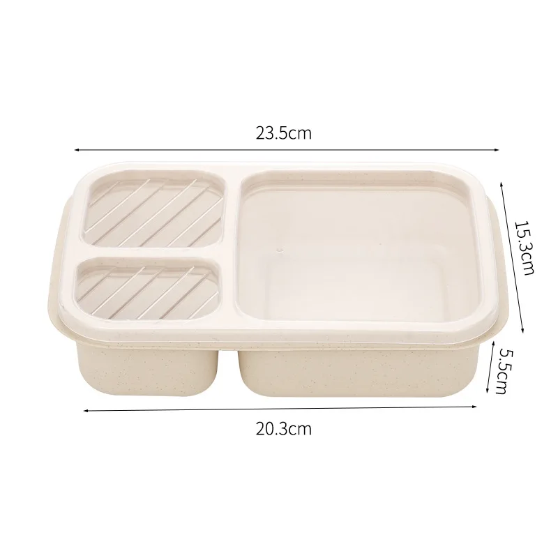 1pc, Bento Box, Wheat Straw Adult Lunch Box, 4-Compartment Meal Prep  Container For Kids, Reusable Food Storage Containers With Transparent Lids,  No BPA, Microwaveable, Back To School Supplie