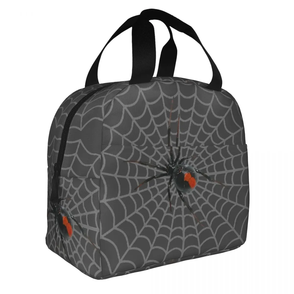 

Black Widow Red Markings Insulated Lunch Bag Large Reusable Cooler Bag Tote Lunch Box Work Travel Girl Boy