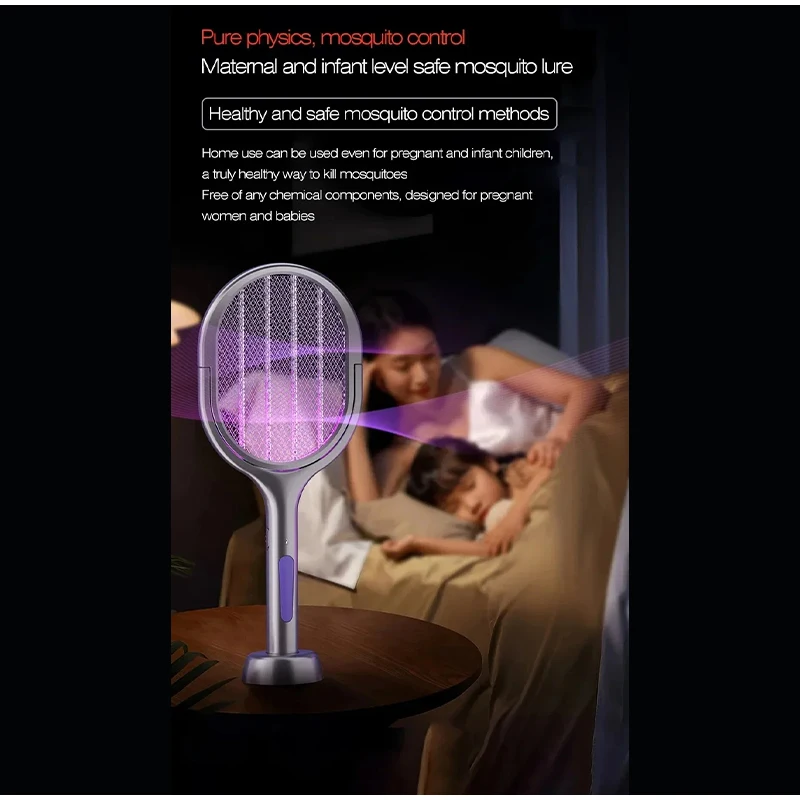 Electric Mosquito Racket And Bug Zapper Lamp Rechargeable Home_voghion.com