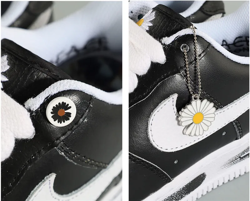 Individual Pattern High-top Canvas Sneakers AF1 Shoelaces Little Daisies Cartoon Printing Fashion Women Men Shoelaces Dropship