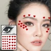 Red Heart Face Jewelry Temporary Tattoos Eye Forehead Diamonds Jewels Makeup Sticker Sparkle Water Drop Gems Nail Art Festival 1