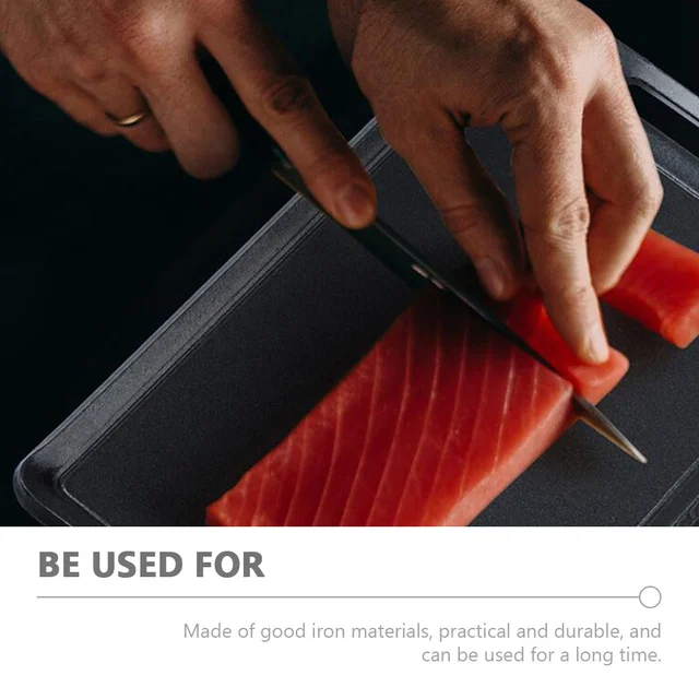 1 Db Barbecue Serpenyő Vas Tányér Tálca Kályha Kempinghez Bbq Grillezés (Fekete) - Image 4