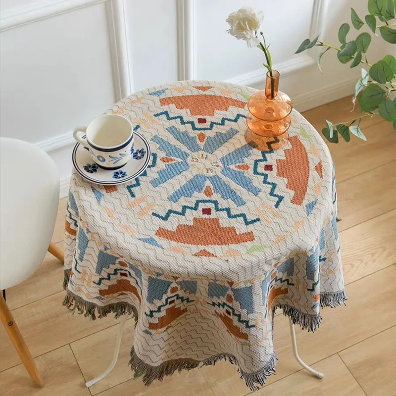 Tribal Vintage Geometric Ethnic Woven Throw Blanket for Sofa Bed Chair Tablecloth Tapestry Home Decor Outdoor Camping Picnic Mat