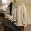 Round Collar Pullover Sweater Solid Colour Basic Men Women Autumn Winter Parsimonious Simple Couple Knit Sweater Warm Soft 2