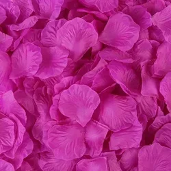 Colorful Romantic Silk Rose Petals for Wedding and Party Decorations (Purple)